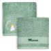 Personalised children's towel 70 x 140 cm - Green Penguin