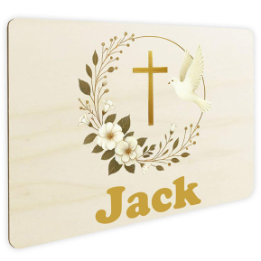 Personalised door sign Dove and Cross Personalised door sign Dove and Cross