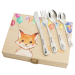 Personalised cutlery set with balloons and animals