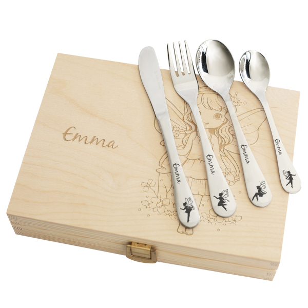 Personalised cutlery girl with a fairy