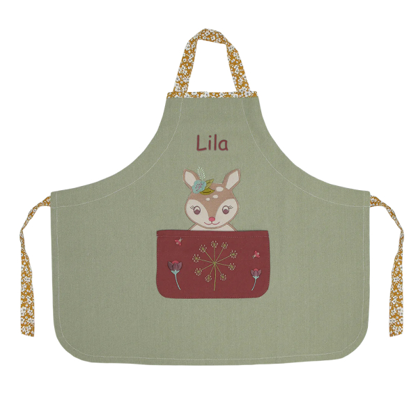 Personalised kids apron Lady Fawn