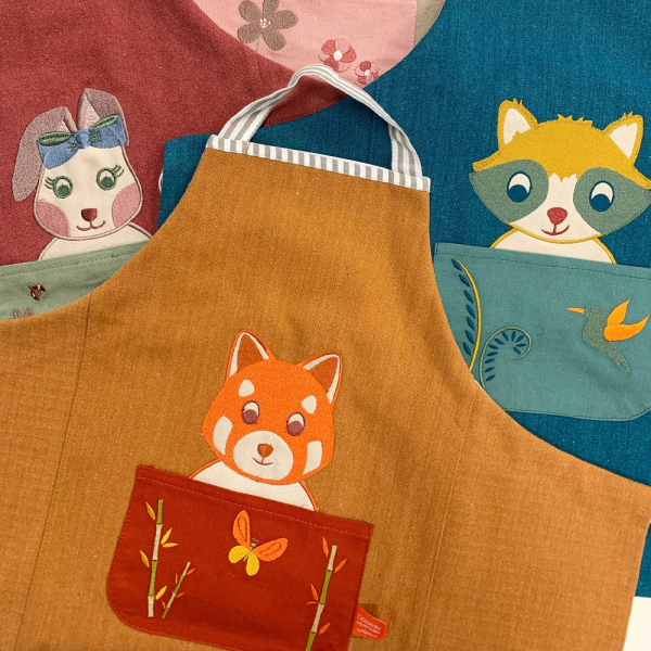 Personalised kids apron Red Panda