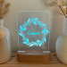 Personalised night light with name in flower wreath 