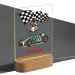 Personalised night light with race car and name