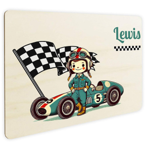 Personalised door sign race car driver Personalised door sign race car driver
