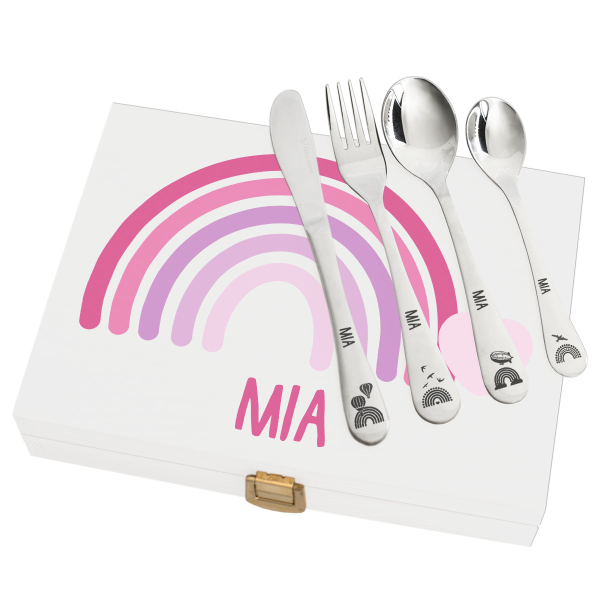 Rainbow box and its personalised cutlery