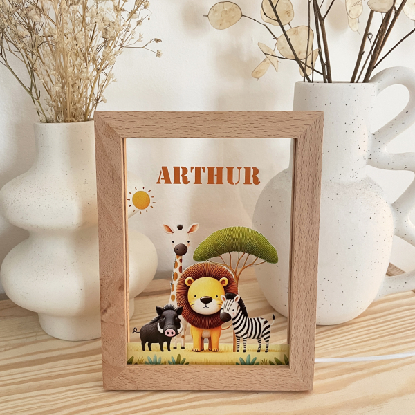 Personalised Safari LED frame