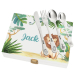 Children's silverware with printed wooden case savanna