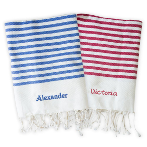 Personalised traditional fouta with stripes