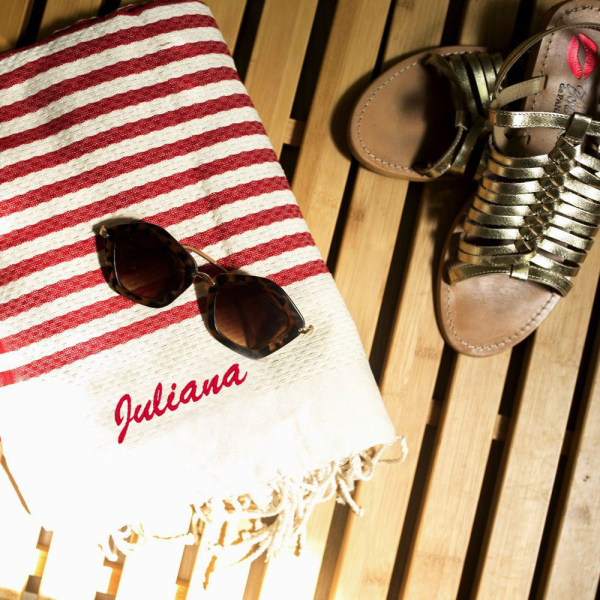 Personalised traditional fouta with stripes