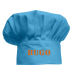 Personalised turquoise chefs hat for children
