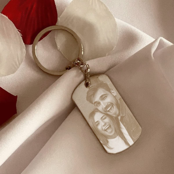 Photo engraved key ring