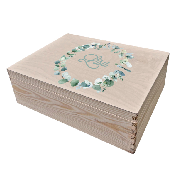 Printed keepsake box flower wreath
