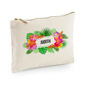 Printed pouch with name and Fidji design