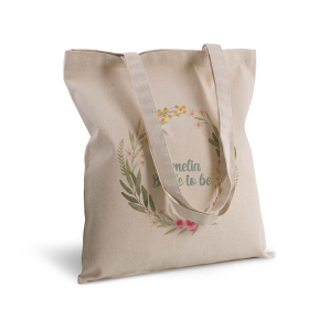 Printed tote bag with floral wreath Printed tote bag with floral wreath