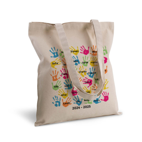 Printed tote bag with children's hands Printed tote bag with children's hands