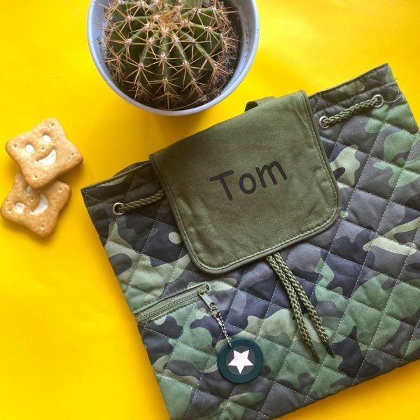 Personalised children's backpack camouflage