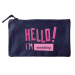 Small cotton pouch personalised HELLO