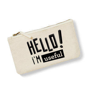 Small cotton pouch personalised HELLO Small cotton pouch personalised HELLO