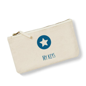 Small cotton pouch printed with name and design Small cotton pouch printed with name and design