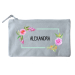 Small cotton pouch  watercolor flowers