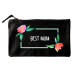 Small cotton pouch  watercolor flowers