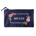 Small cotton pouch  watercolor flowers