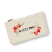 Small cotton pouch  watercolor flowers