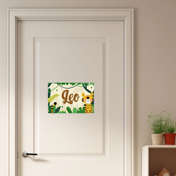 Personalised tiger door plaque with kid's name