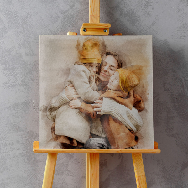 Watercolour-style portrait from a photo