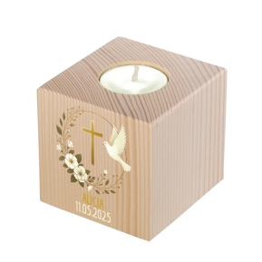Wooden candlestick for christening Wooden candlestick for christening