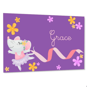 Personalised kids door sign with name - ballerina mouse