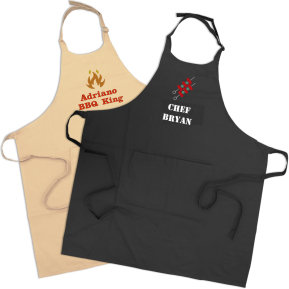 Personalised barbecue apron made from organic cotton