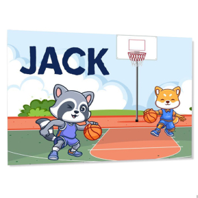 Personalised kids door sign - Basketball