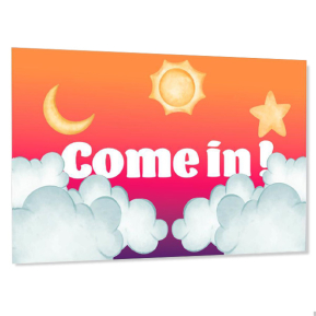 Personalised kids door sign - Clouds