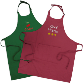 Personalised kitchen apron made from 100% organic cotton