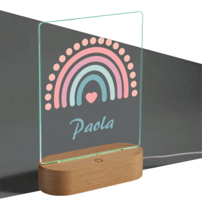 Personalised night light with rainbow and name