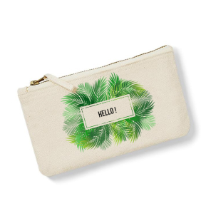 Small cotton pouch with palm print