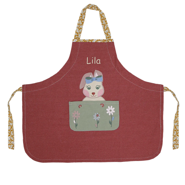 Personalised kids apron Lady Rabbit