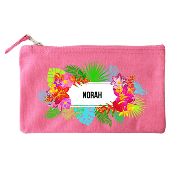Small cotton pouch with Fidji print