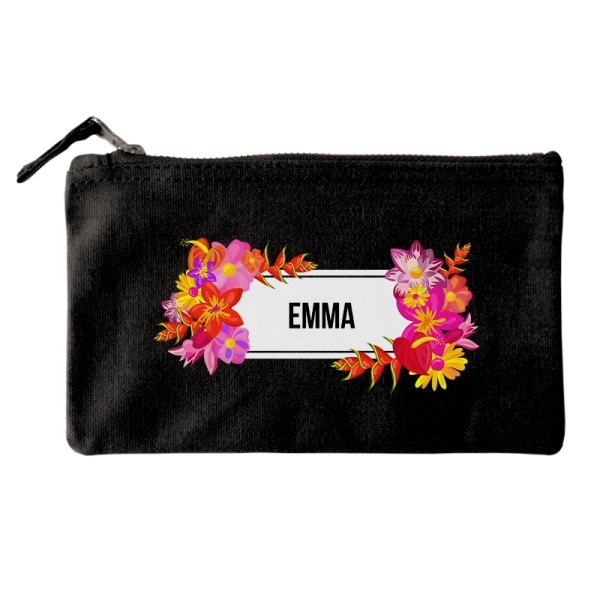 Small cotton pouch with Fidji print