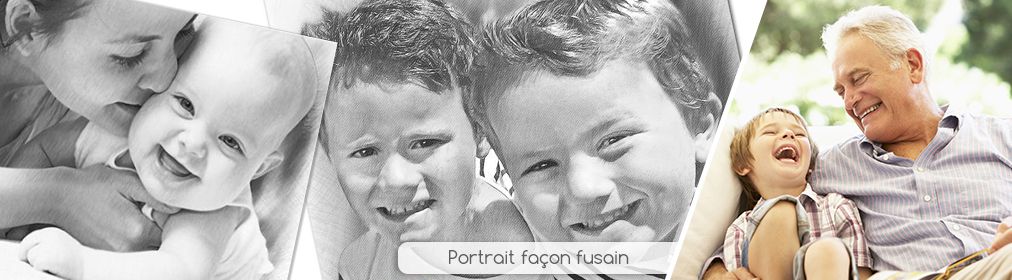 Portrait fa�on fusain