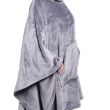 Plaid polaire poncho anthracite personnalisé