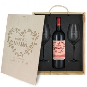 Coffret  vin 3 pices personnalis Bonne fte Maman
