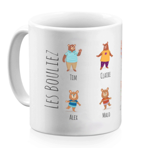 Mug famille ours personnalis