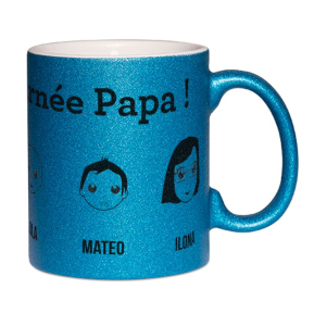 Mug  paillettes personnalis We are Family