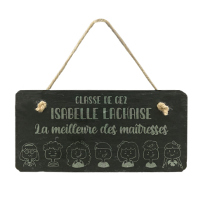 Plaque de porte en ardoise Merci Matresse