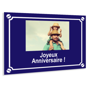 Plaque de rue personnalise avec photo