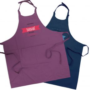 Tablier personnalis message ensoleill 100% coton bio
