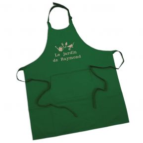 Tablier sommelier vert fort personnalis 100% coton bio